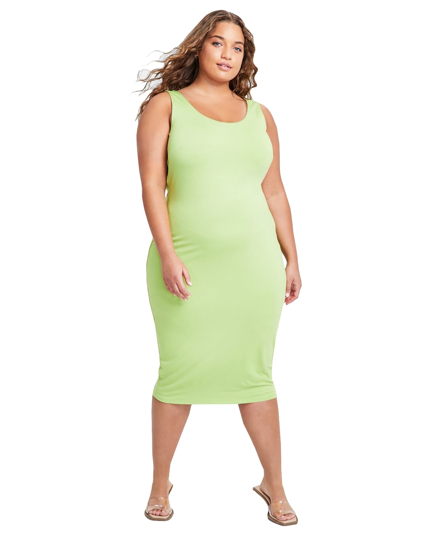 Trendy Plus Size Sleeveless Bodycon Midi Dress