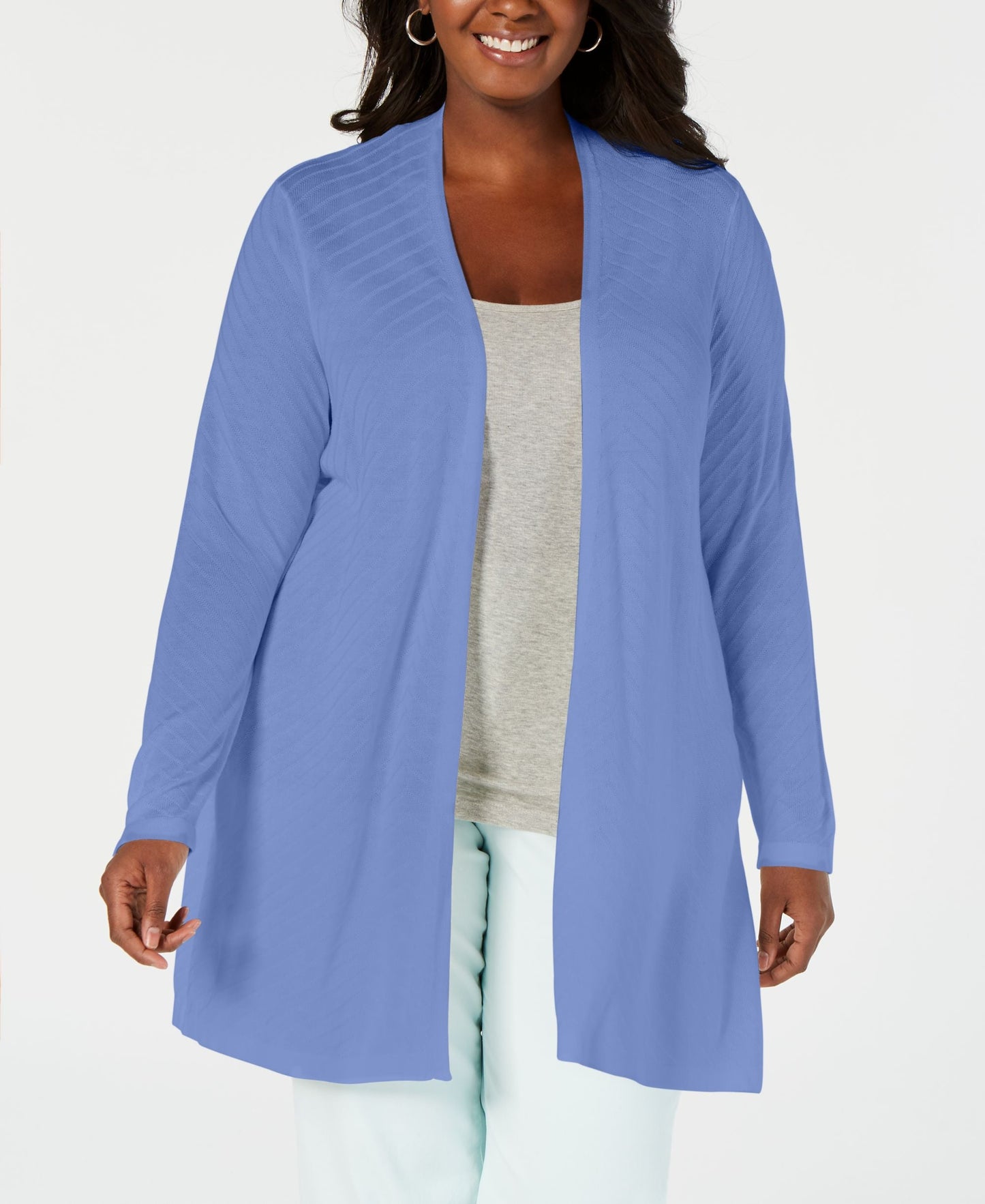 Plus Size Open-Front Cardigan