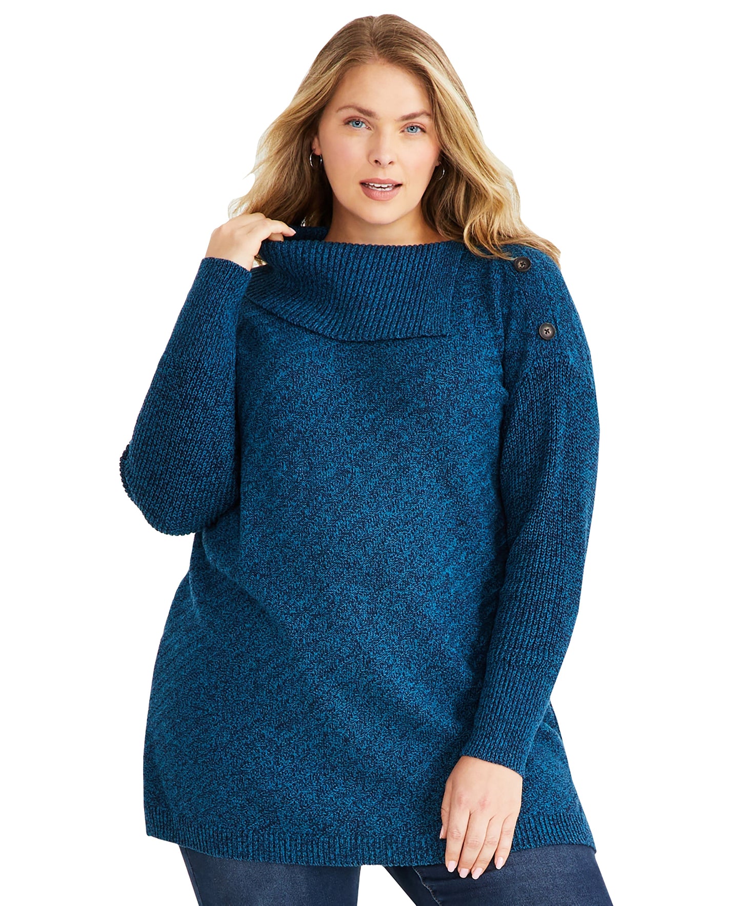 Plus Size Envelope-Neck Sweater