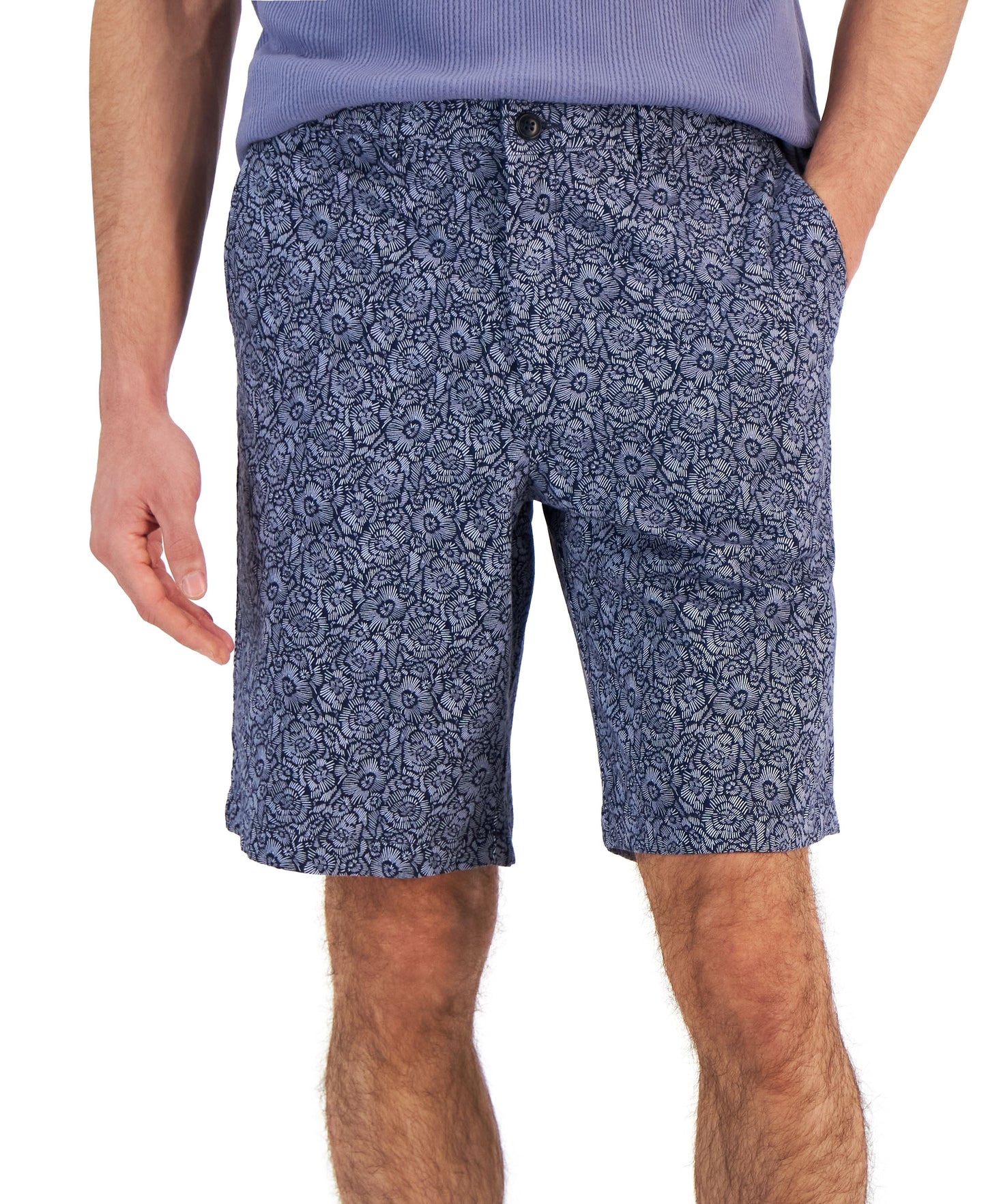 Men's Classic-Fit Linear Floral-Print 10" Shorts