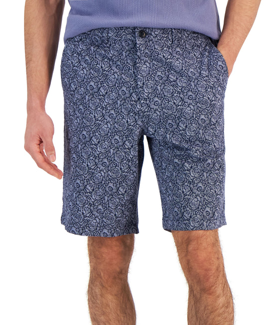 Men's Classic-Fit Linear Floral-Print 10" Shorts