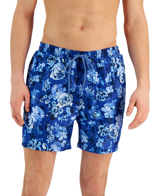 Men's Roscoe Quick-Dry Floral-Print 5" Swim Trunks