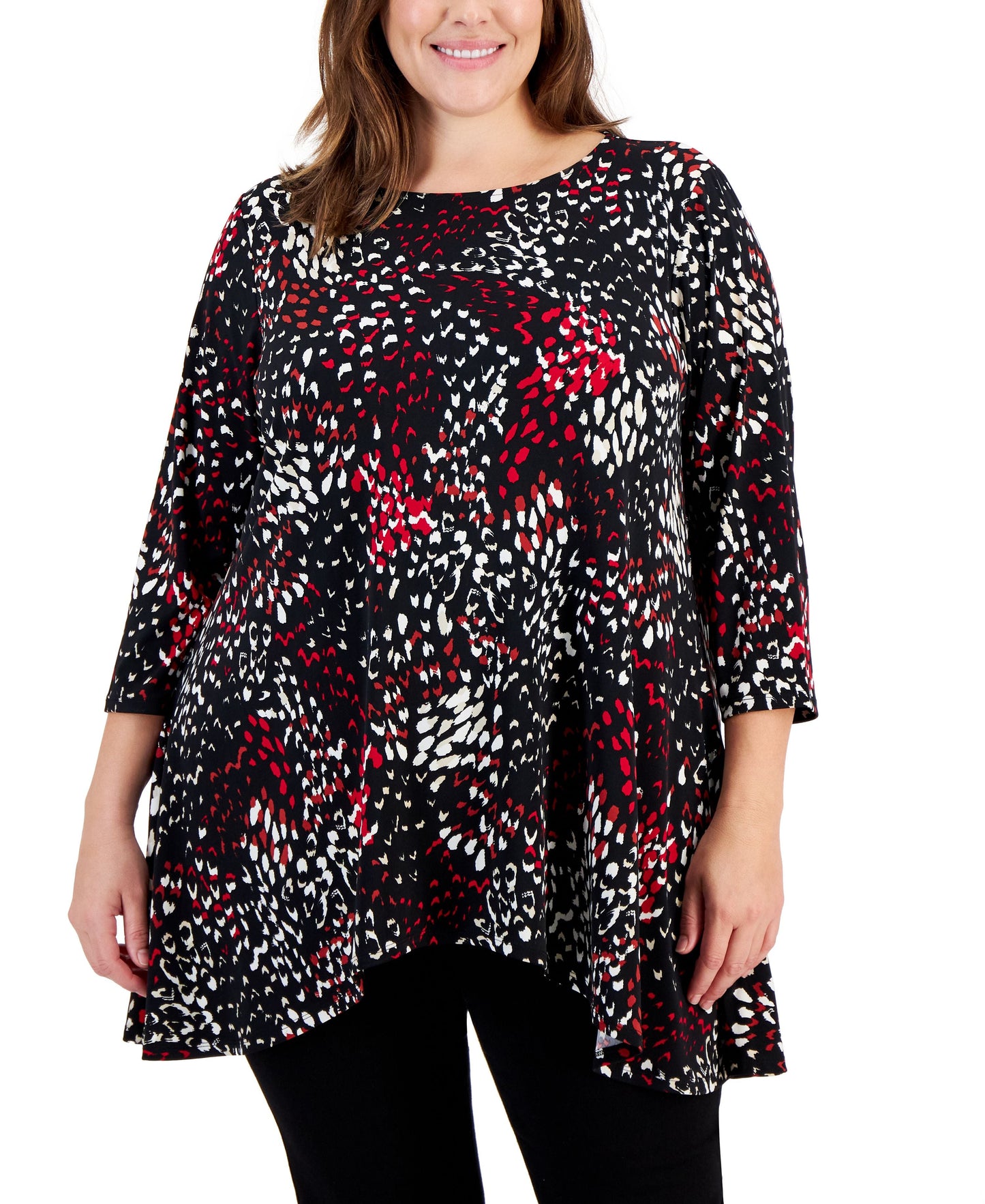 Plus Size Printed Swing Top
