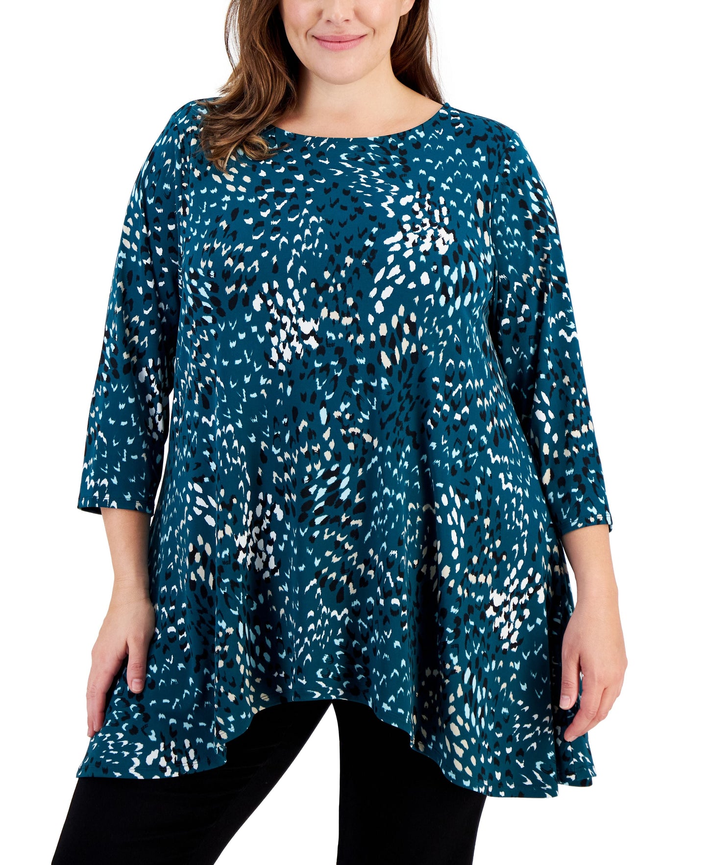 Plus Size Printed Swing Top