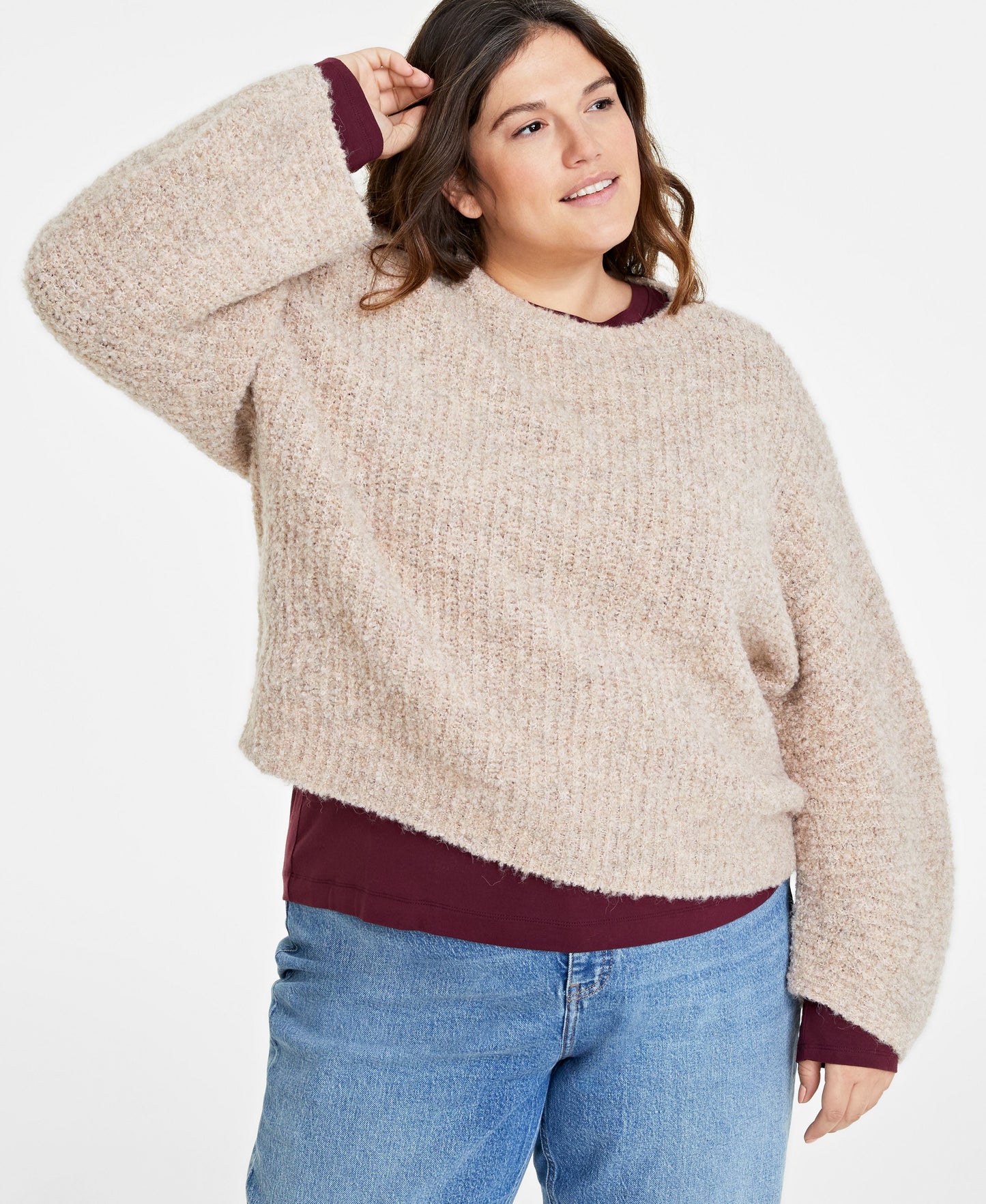 Plus Size Marled Boucl� Sweater