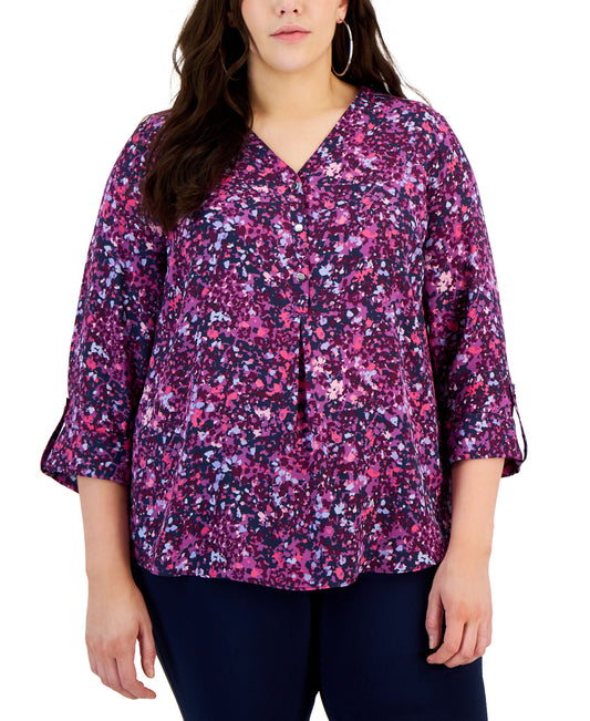 Plus Size Sea Of Petals Utility Top