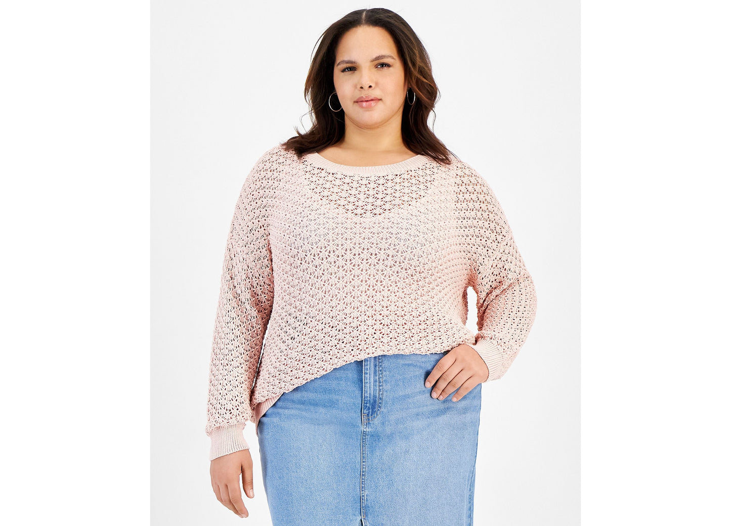 Plus Size Crocheted Sweater