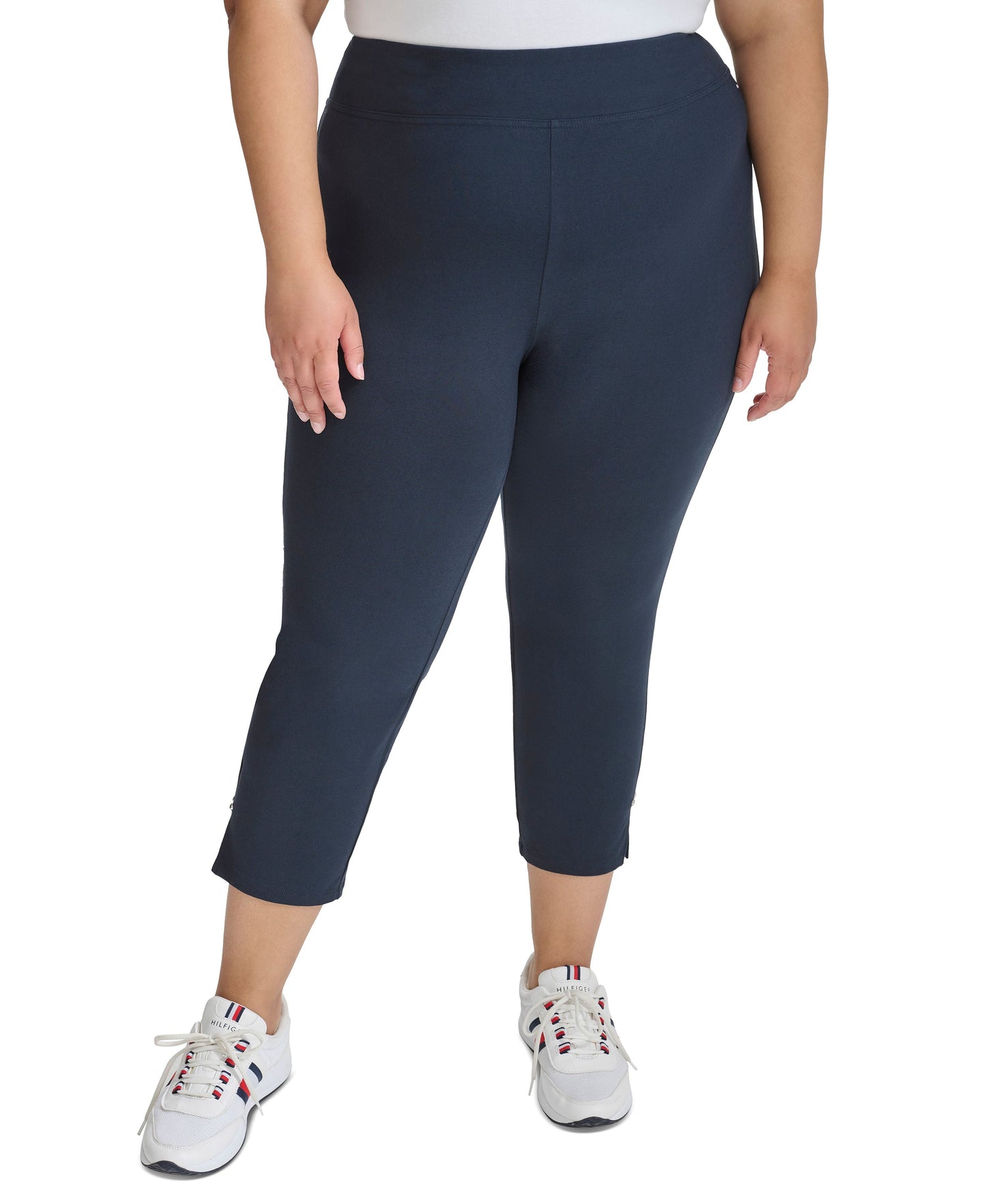 Plus Size Side-Slit High-Rise Leggings