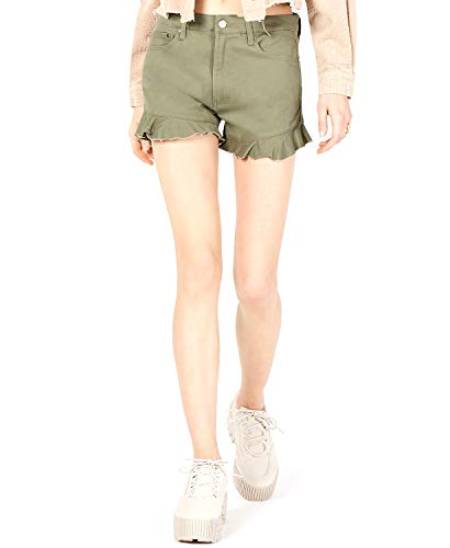 Ruffled Denim Shorts