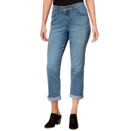 Petite Curvy-Fit Boyfriend Capri Jeans