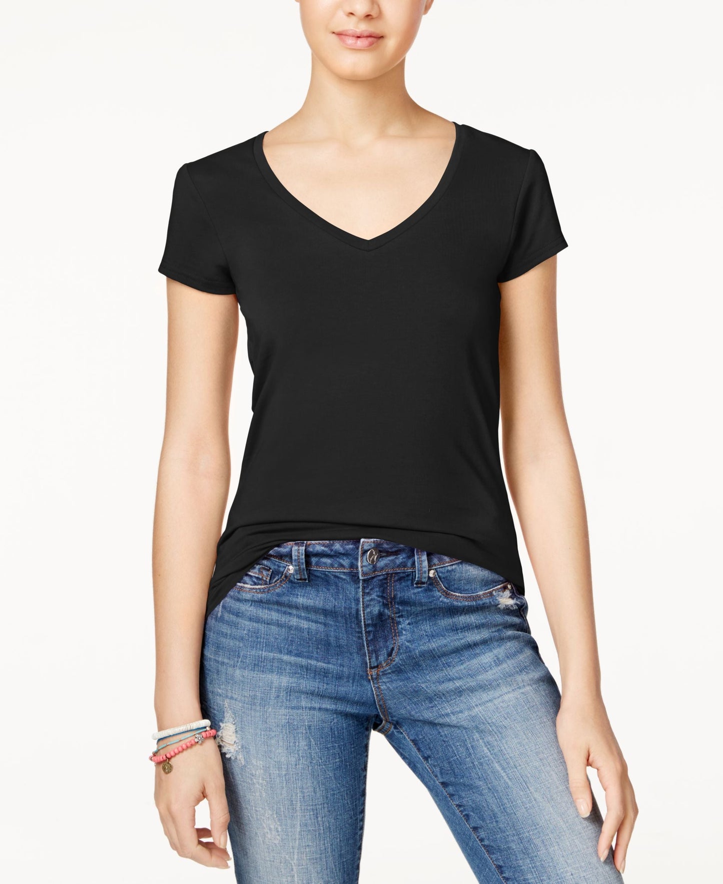 Juniors' Mila V-Neck Tee