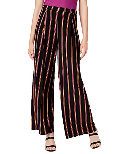 Striped Wide-Leg Pull-On Pants