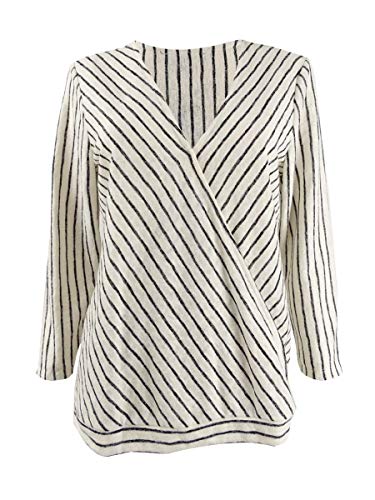 INC Striped Surplice Top