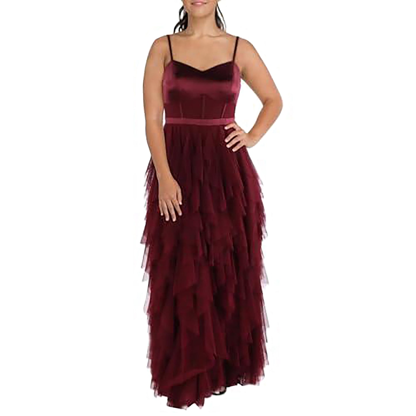 Trendy Plus Size Corset-Bodice Ruffled-Skirt Gown