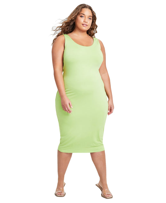 Trendy Plus Size Sleeveless Bodycon Midi Dress