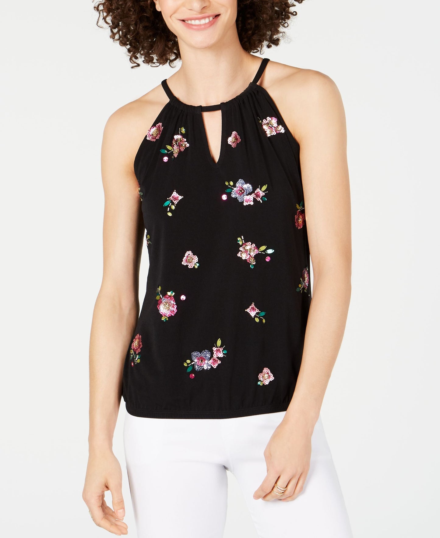 INC Embellished Halter Top