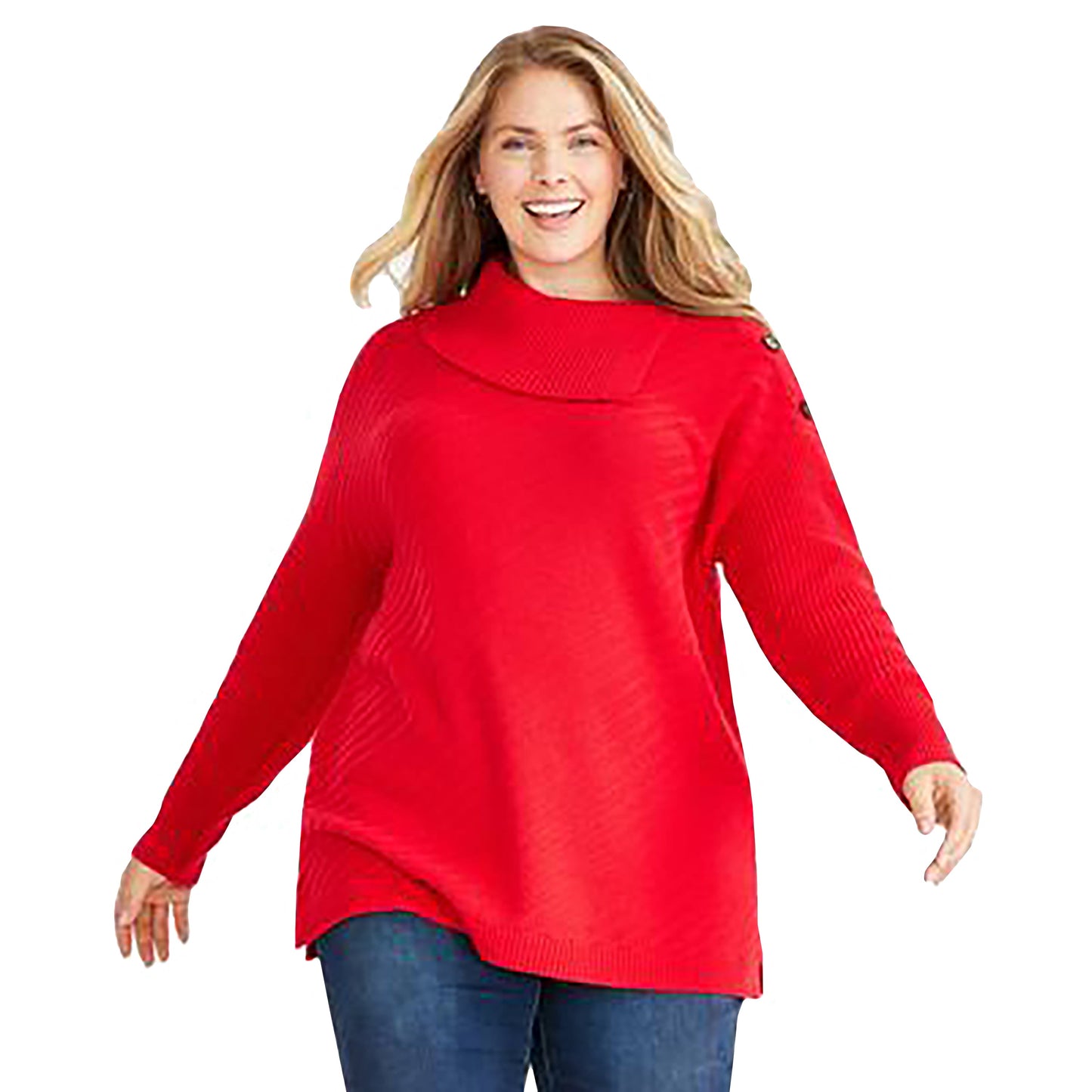 Plus Size Envelope-Neck Sweater