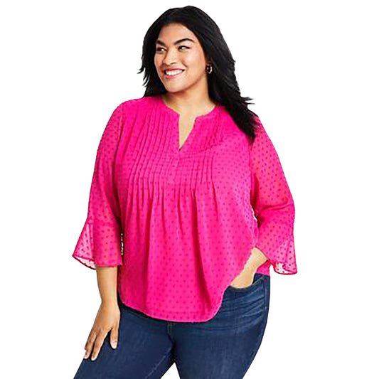 Plus Size Pintuck Blouse