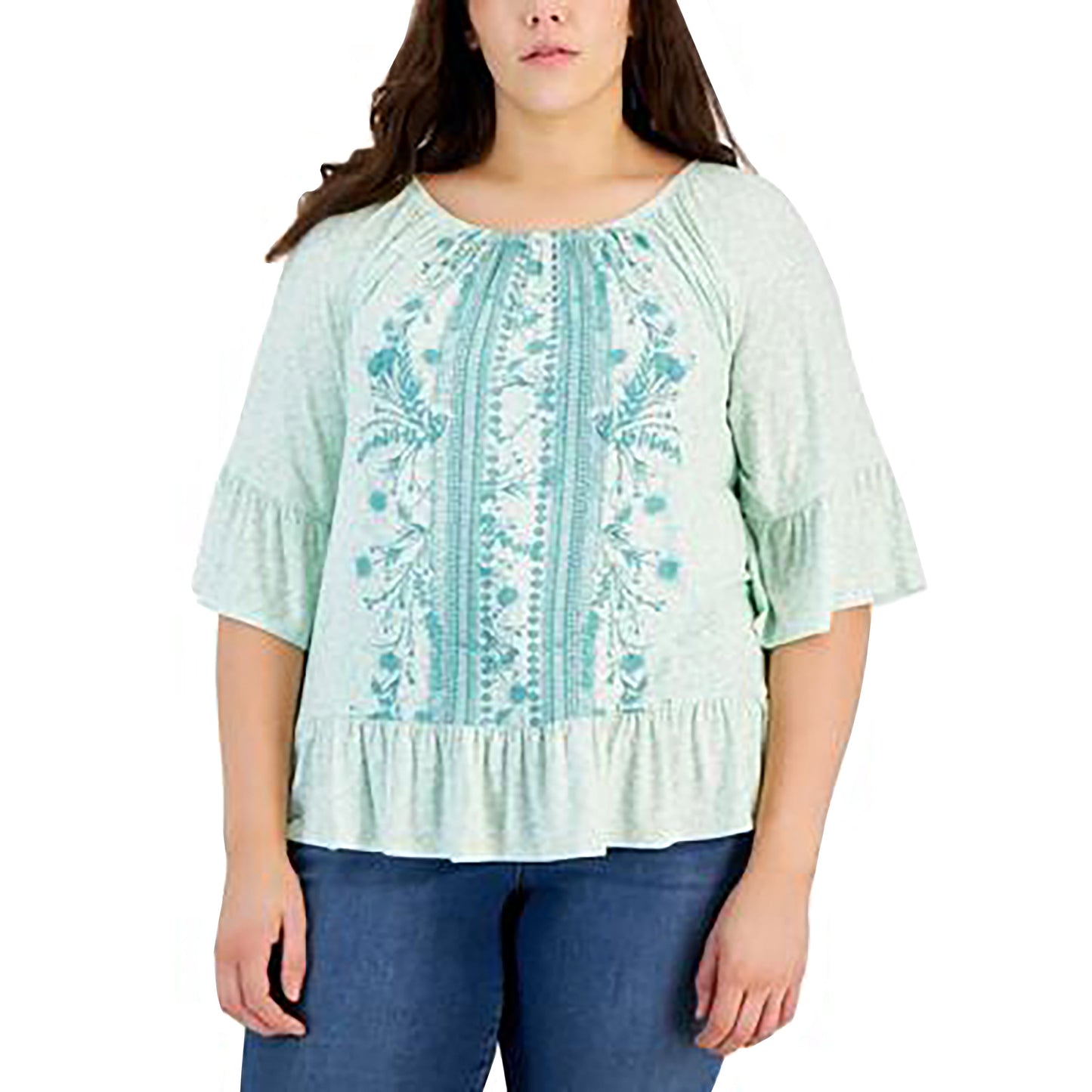 Plus Size Printed Top