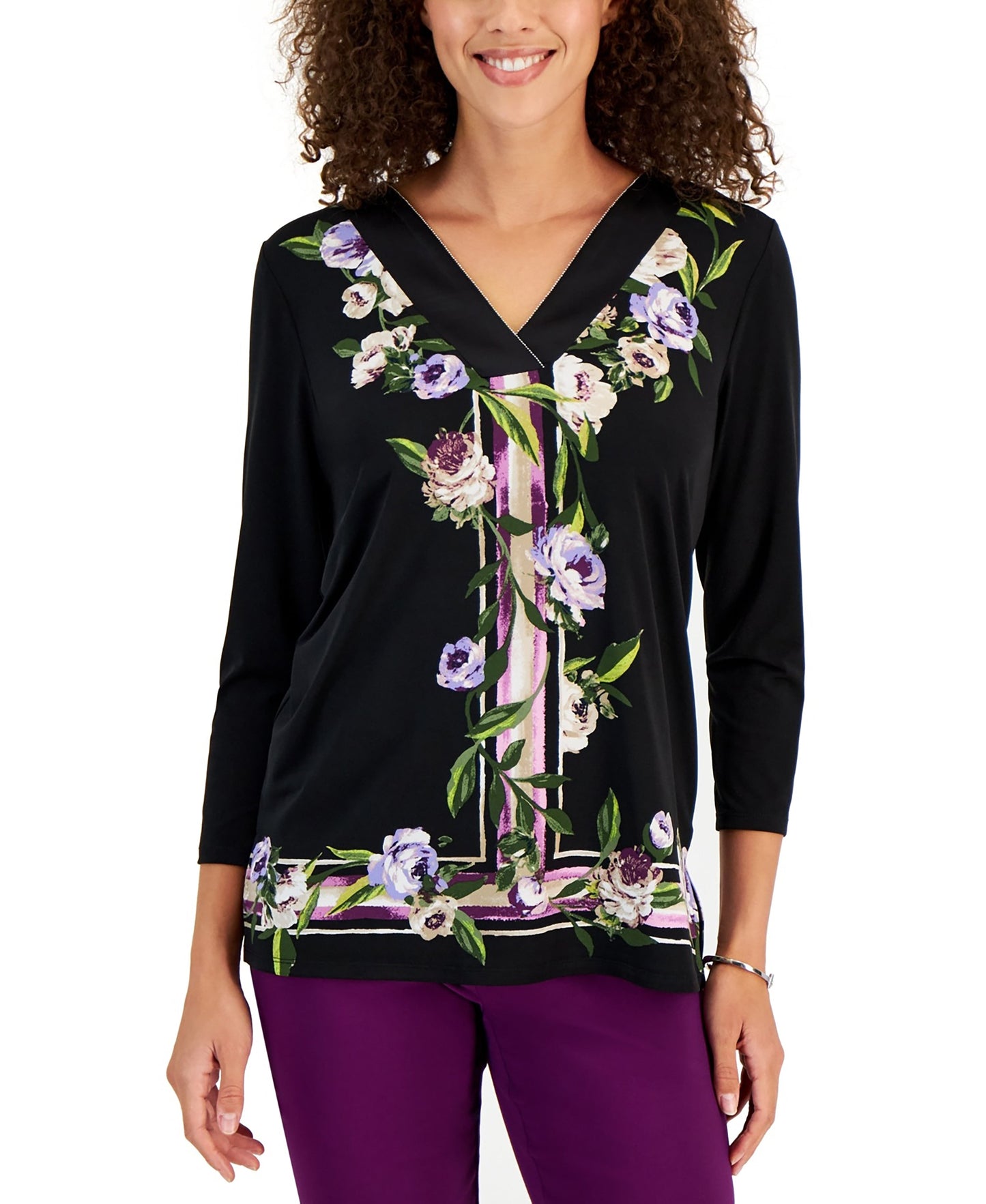 Women's Bianca Floral-Print V-Neck Tunic
