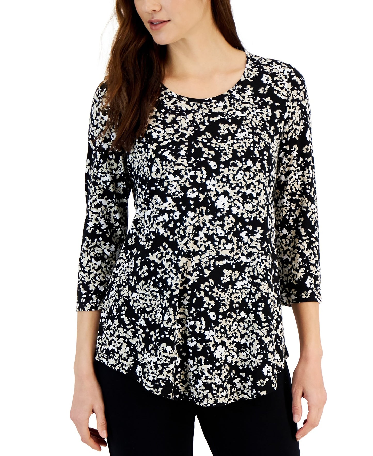 Petite Sea Of Petals 3/4-Sleeve Top