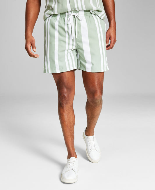Men's Regular-Fit Stripe 6" Drawstring Shorts