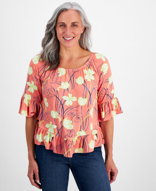 Petite Tulip Menagerie On/Off Knit Top