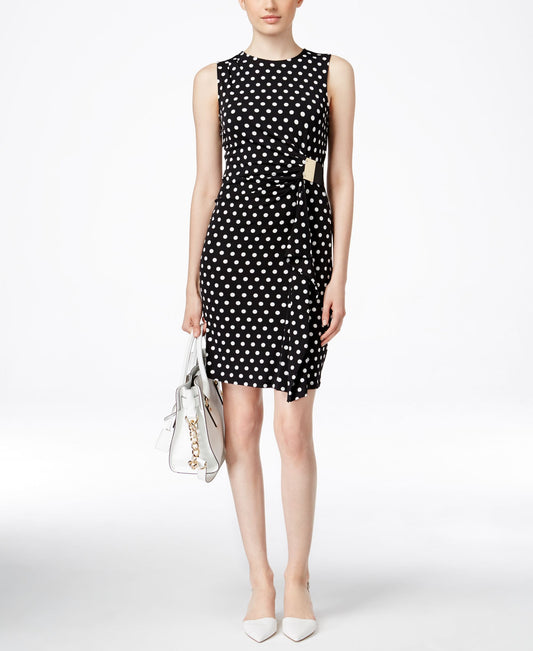 Michael Kors Petite Printed Faux-Wrap Dress