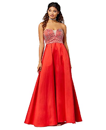 Juniors' Embellished Strapless Ballgown