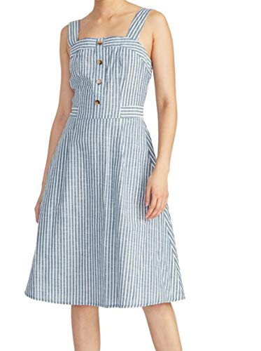 Rylnne Cotton Striped Button-Front Dress