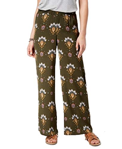 Juniors' Printed Wide-Leg Soft Pants