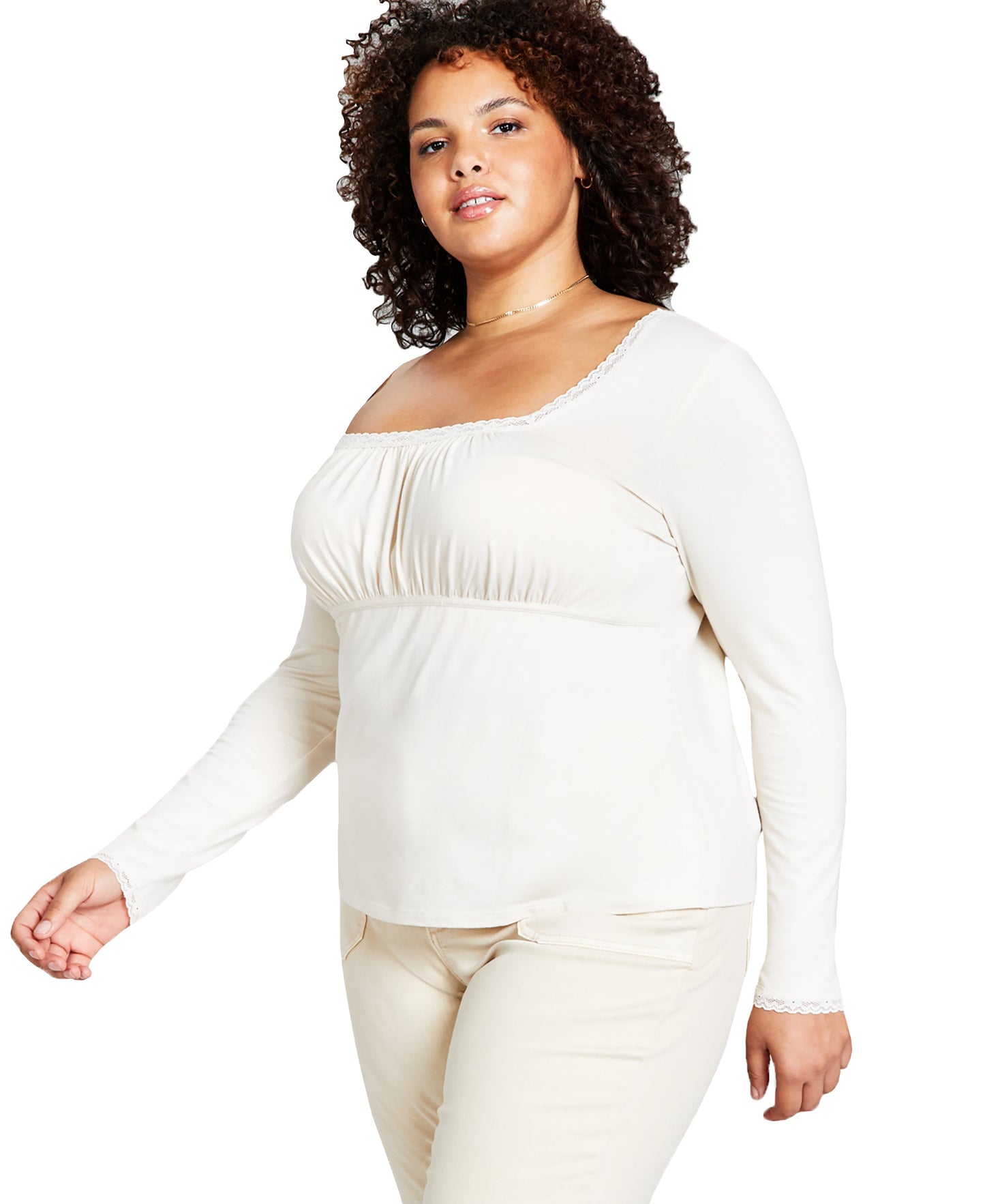 Plus Size Ruched-Knit Top