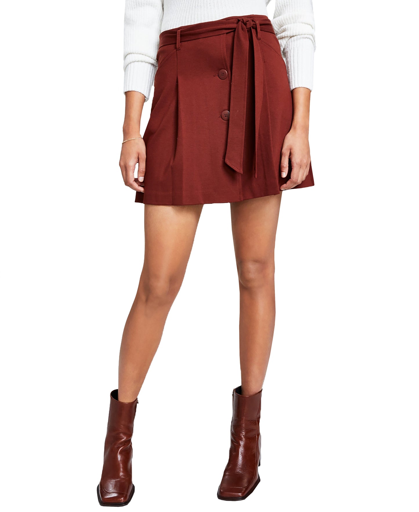 Women's Button-Front Mini Skirt