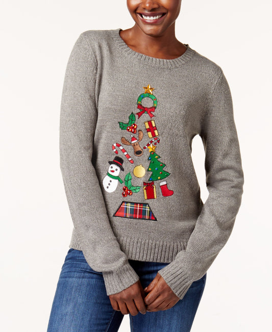 Karen Scott Ornament Tree Holiday Sweater