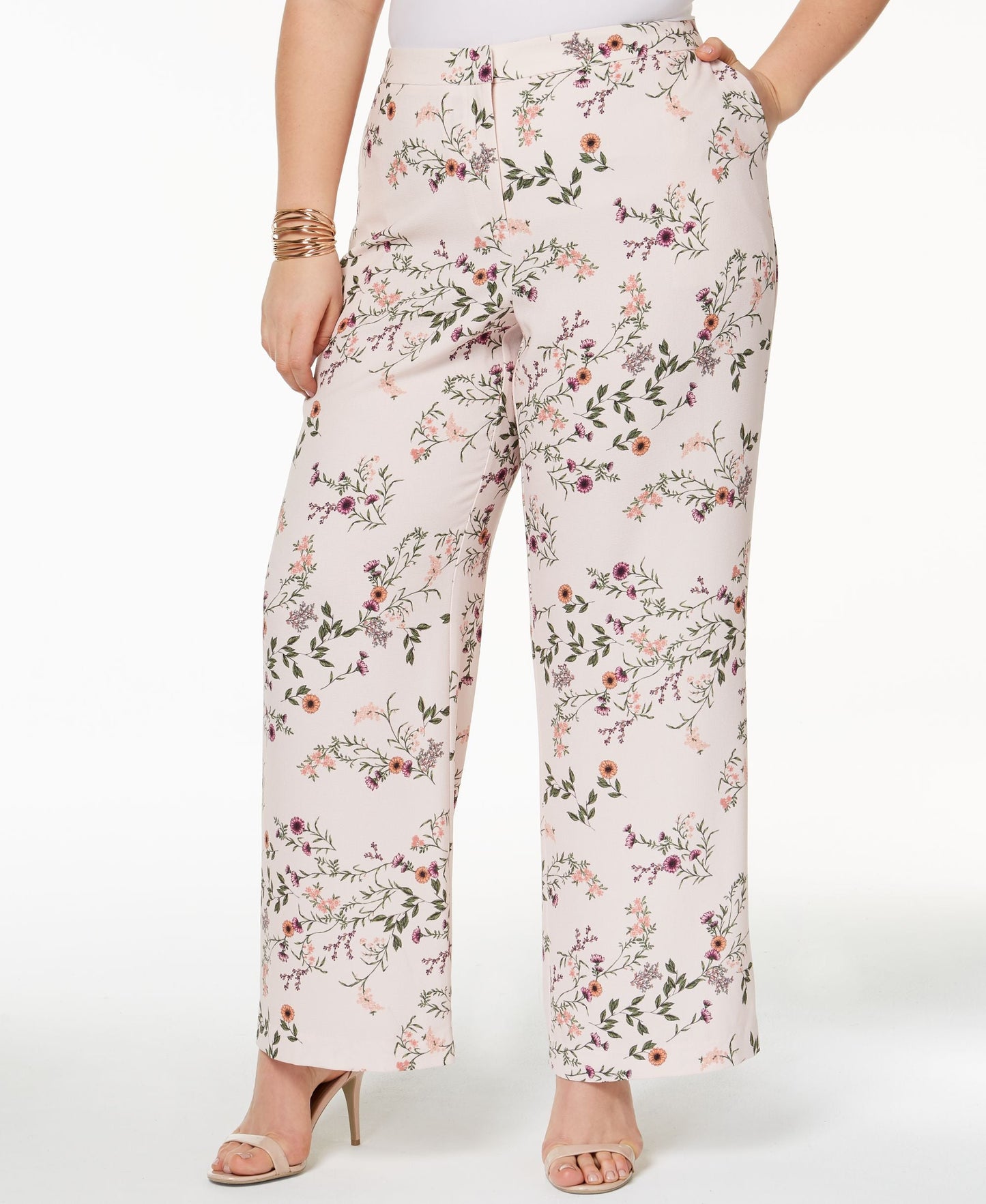 Plus Size Printed Wide-Leg Pants