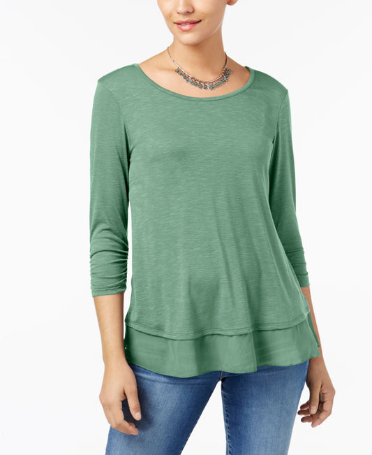 Petite Chiffon-Hem Top